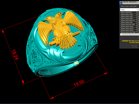 Eagle ring - Pattern Ring - Sculpture ring - N848 3D प्रिंट मॉडल