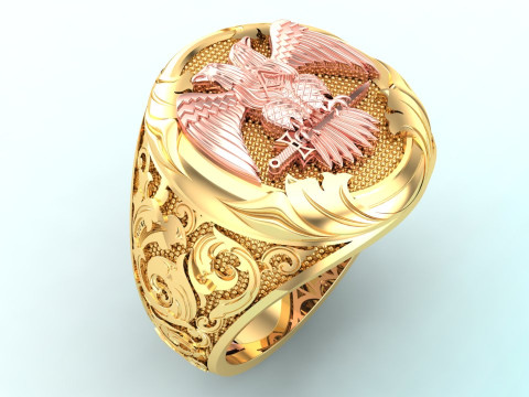 Eagle ring - Pattern Ring - Sculpture ring - N848A 3D printmodel