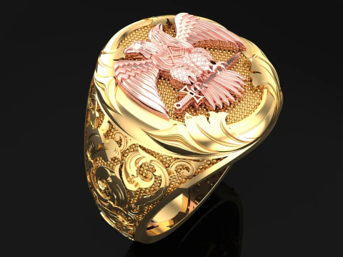 Eagle ring - Pattern Ring - Sculpture ring - N848A 3D Print Model