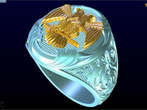 Eagle ring - Pattern Ring - Sculpture ring - N848A Model Cetak 3D