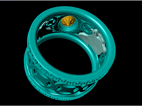Double Mouse rings - Mouse ring - Mens ring - N406 3D 打印模型