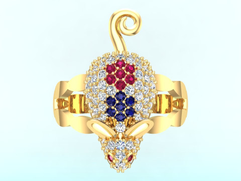 Mouse Ring - Womens rings - N422 3D 打印模型