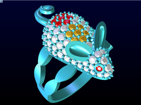 Mouse Ring - Womens rings - N422 3D 打印模型