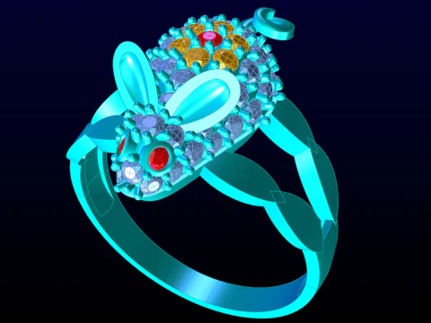 Mouse ring - Womens rings - N507 3D Print Model
