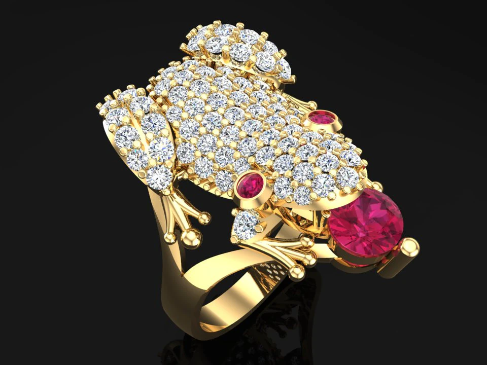 Toad Ring - Womens Rings - N415 3D Print Model .c4d .max .obj .3ds .fbx .stl .blend 