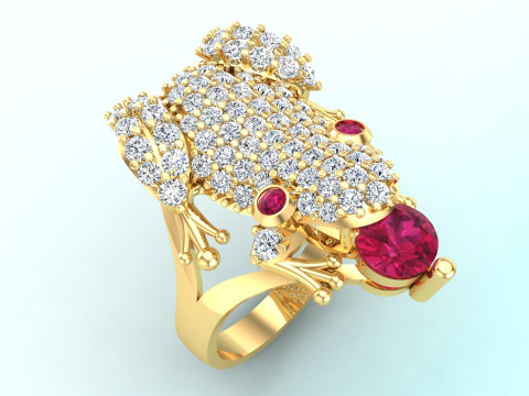 Toad Ring - Womens Rings - N415 Modello di stampa 3D
