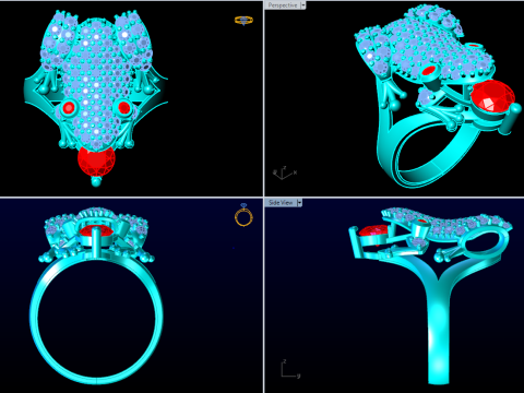 Toad Ring - Womens Rings - N415 Modello di stampa 3D