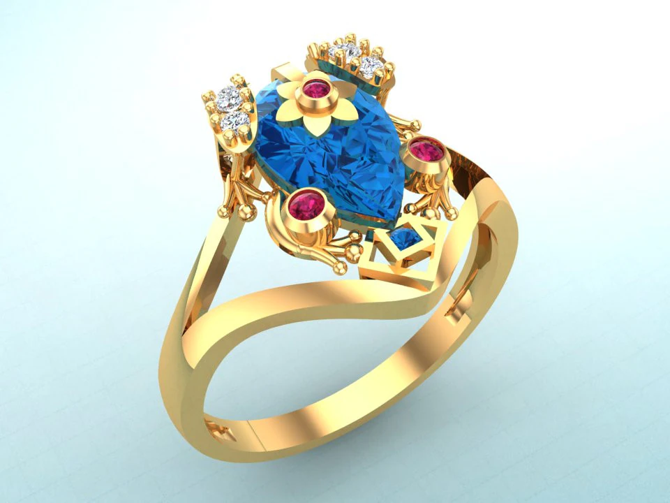 Toad Ring - Womens Ring - N501 3D Print Model .c4d .max .obj .3ds .fbx .stl .blend