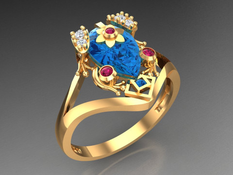 Toad Ring - Womens Ring - N501 3D Print Model