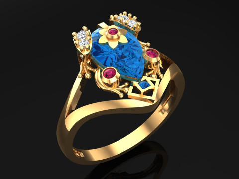 Toad Ring - Womens Ring - N501 3D Print Model