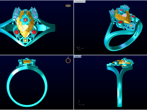 Toad Ring - Womens Ring - N501 3D Print Model