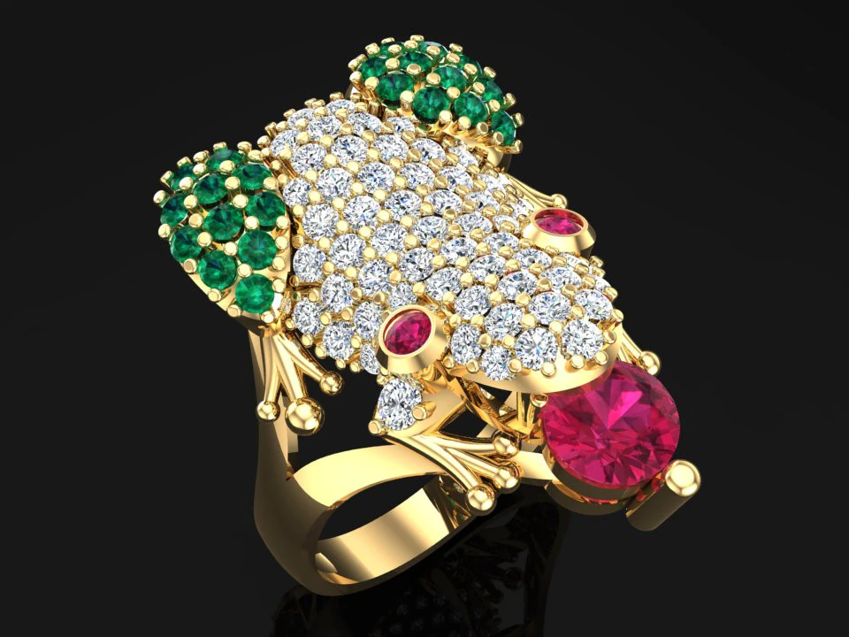 Toad Ring - Womens Ring - N503 3D Print Model .c4d .max .obj .3ds .fbx .stl .blend 
