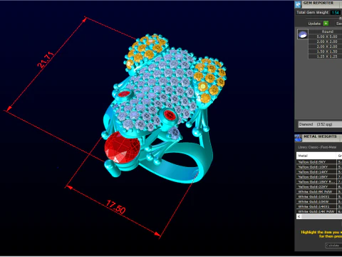 Toad Ring - Womens Ring - N503 3D Print Model