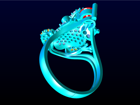 Toad Ring - Womens Ring - N503 3D Druckmodell