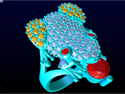 Toad Ring - Womens Ring - N503 3D Print Model