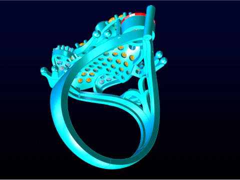 Toad Ring - Womens Ring - N524 3D Print Model