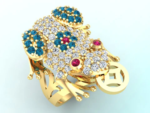 Toad Ring - Womens Ring - N638 3D Print Model