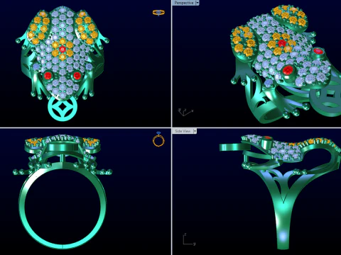 Toad Ring - Womens Ring - N638 3D Print Model
