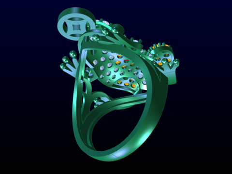 Toad Ring - Womens Ring - N638 3D 프린트 모델