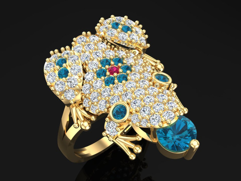 Toad Ring - Womens Ring - N653 Modello di stampa 3D .c4d .max .obj .3ds .fbx .stl .blend 