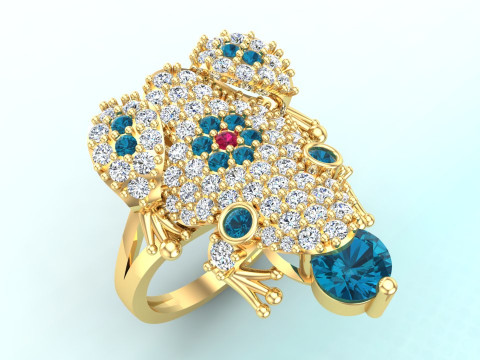 Toad Ring - Womens Ring - N653 Modello di stampa 3D