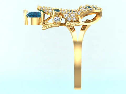 Toad Ring - Womens Ring - N653 3D Print Model