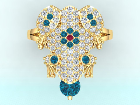 Toad Ring - Womens Ring - N653 Modello di stampa 3D