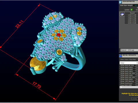 Toad Ring - Womens Ring - N653 3D Print Model