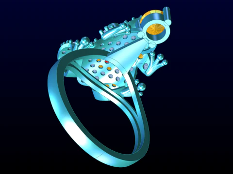 Toad Ring - Womens Ring - N653 3D Print Model