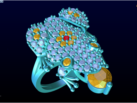Toad Ring - Womens Ring - N653 Modello di stampa 3D