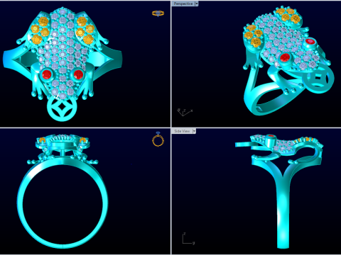 Toad Ring - Womens Ring - N808 Modelo de impresión 3D