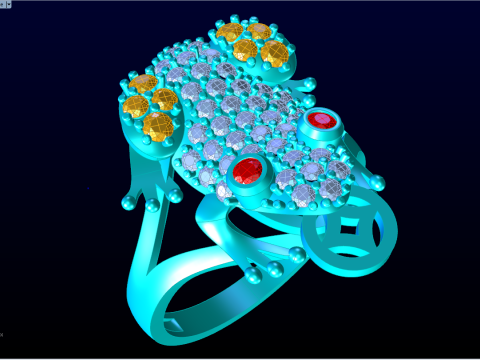 Toad Ring - Womens Ring - N808 Modelo de impresión 3D