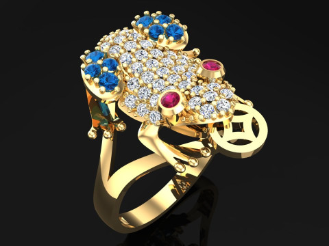 Toad Ring - Womens Ring - N808 Modelo de impresión 3D