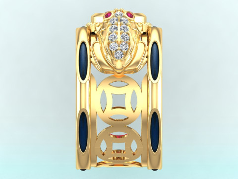 Toad ring - Elephant ring - Mens ring - N945 Modello di stampa 3D