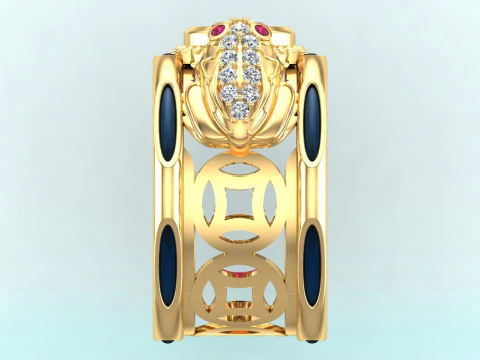 Toad ring - Elephant ring - Mens ring - N945 3D Print Model