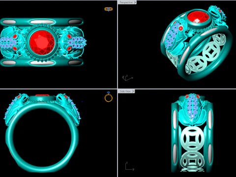 Toad ring - Elephant ring - Mens ring - N945 3D Print Model