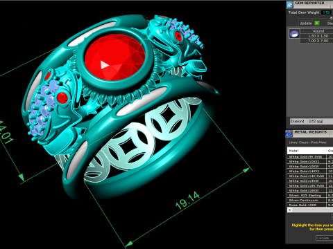 Toad ring - Elephant ring - Mens ring - N945 Modello di stampa 3D