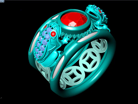 Toad ring - Elephant ring - Mens ring - N945 3D Print Model
