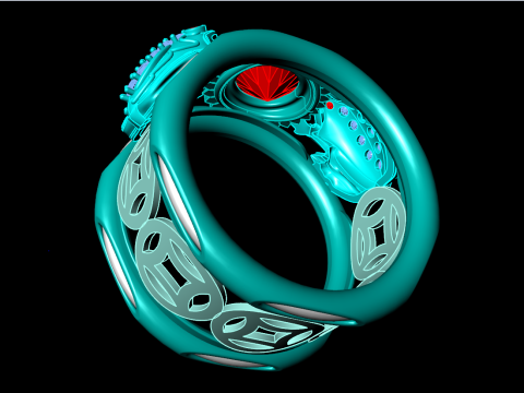 Toad ring - Elephant ring - Mens ring - N945 Modello di stampa 3D