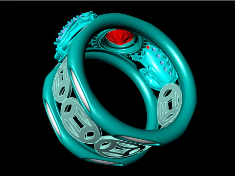 Toad ring - Elephant ring - Mens ring - N945 3D Print Model
