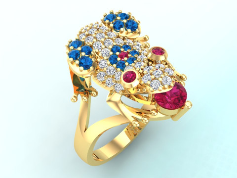 Toad Ring - Womens Ring - N1004 3D Print Model