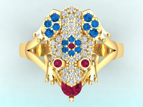 Toad Ring - Womens Ring - N1004 3D Print Model