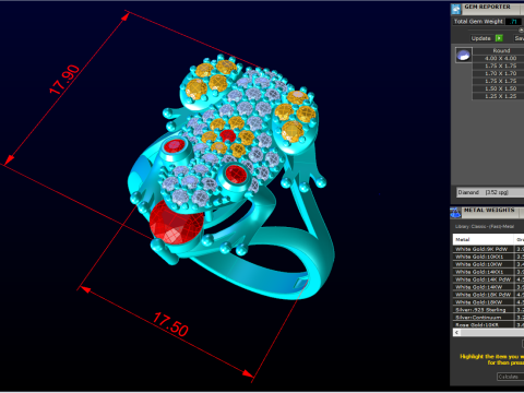 Toad Ring - Womens Ring - N1004 3D Print Model