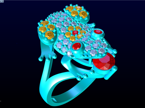 Toad Ring - Womens Ring - N1004 3D Print Model