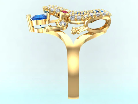 Toad Ring - Womens Ring - N1030 3D Print Model
