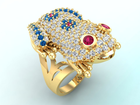 Toad Ring - Womens Ring - N1150 3D Print Model