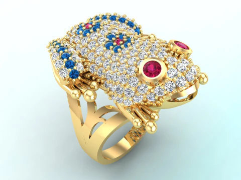 Toad Ring - Womens Ring - N1150 3D Print Model