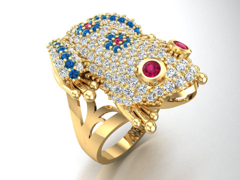 Toad Ring - Womens Ring - N1150 3D Print Model