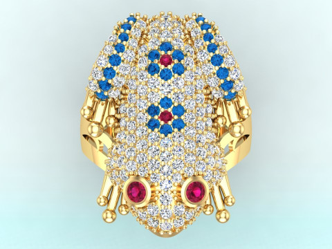 Toad Ring - Womens Ring - N1150 3D Print Model