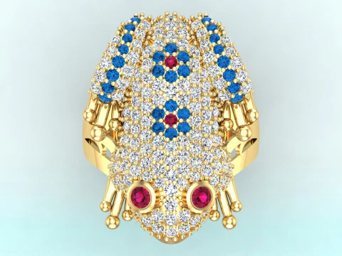 Toad Ring - Womens Ring - N1150 3D Print Model